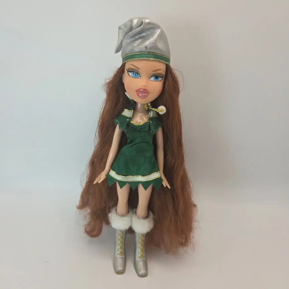 Bratz 2008 Holiday Edition Elf Meygan Doll with Original Outfit + Boots